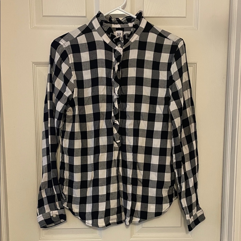 GAP Black & White Plaid Shirt